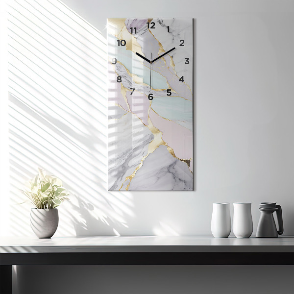 Vertical wall clock Marble pattern