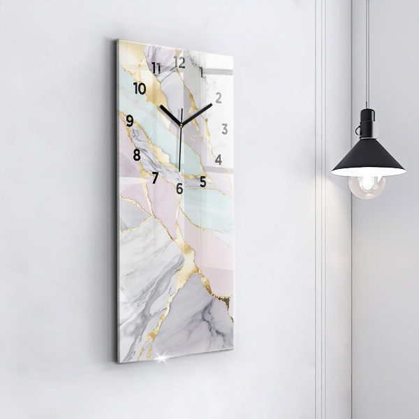 Vertical wall clock Marble pattern