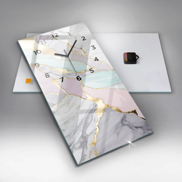 Vertical wall clock Marble pattern