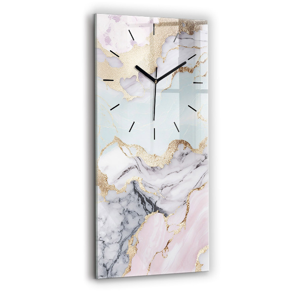 Vertical wall clock Pastel marble