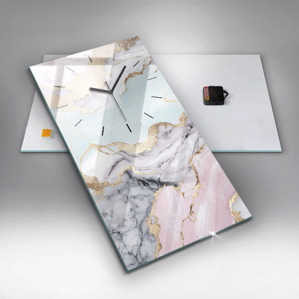 Vertical wall clock Pastel marble