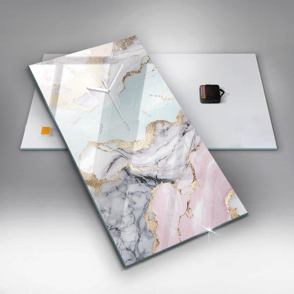 Vertical wall clock Pastel marble