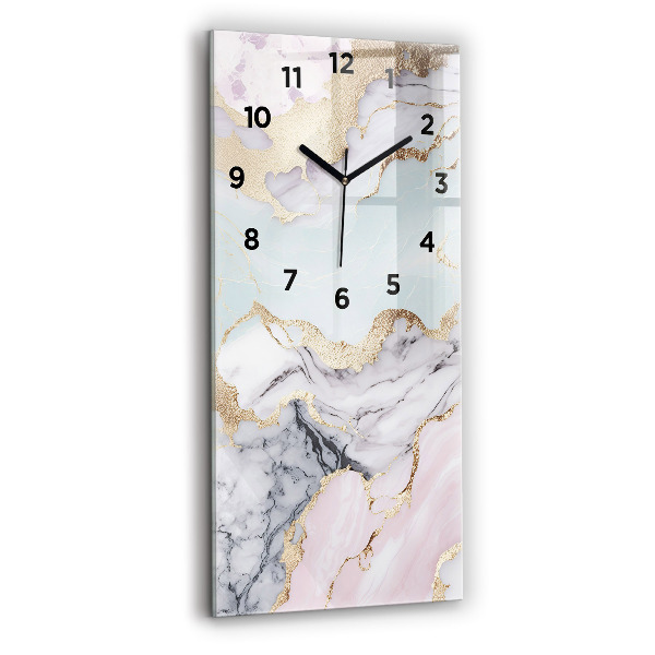 Vertical wall clock Pastel marble