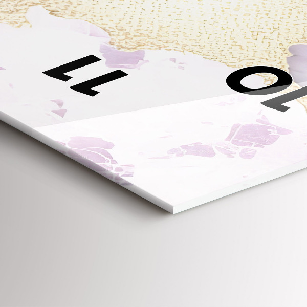 Vertical wall clock Pastel marble