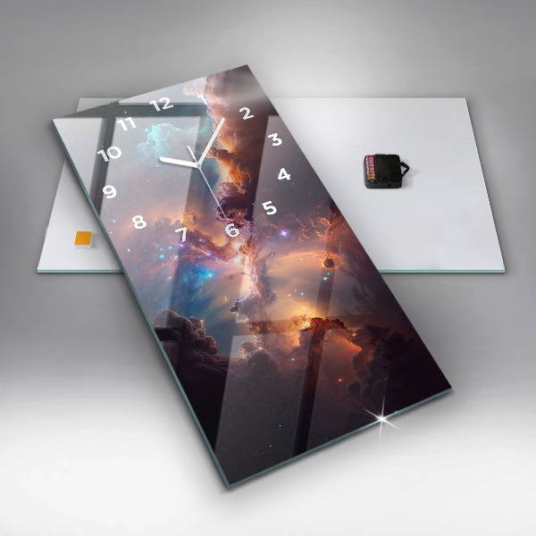 Vertical wall clock The cosmic world of stars