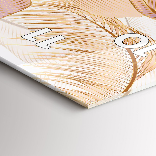 Vertical wall clock Nature leaf pattern