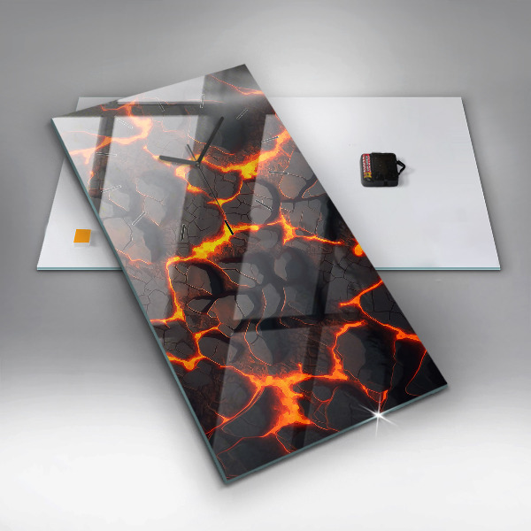 Vertical wall clock Lava volcano