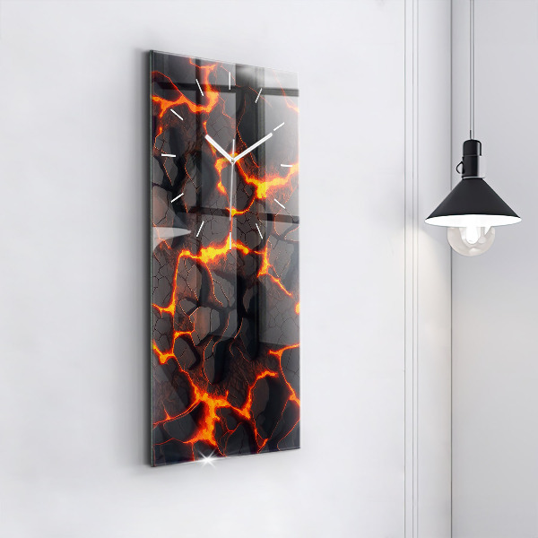 Vertical wall clock Lava volcano