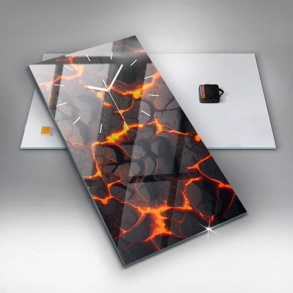 Vertical wall clock Lava volcano