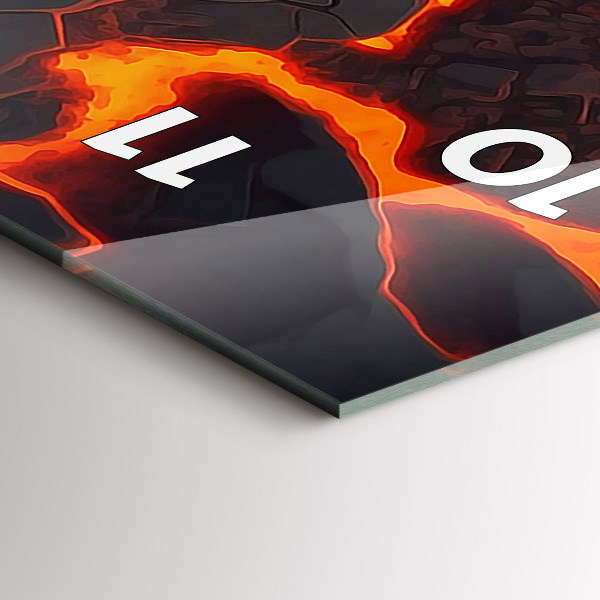 Vertical wall clock Lava volcano