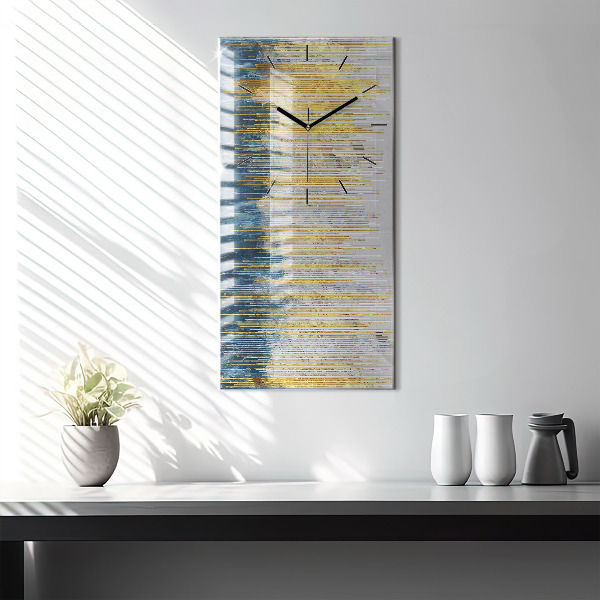 Vertical wall clock Decorative pattern and gold