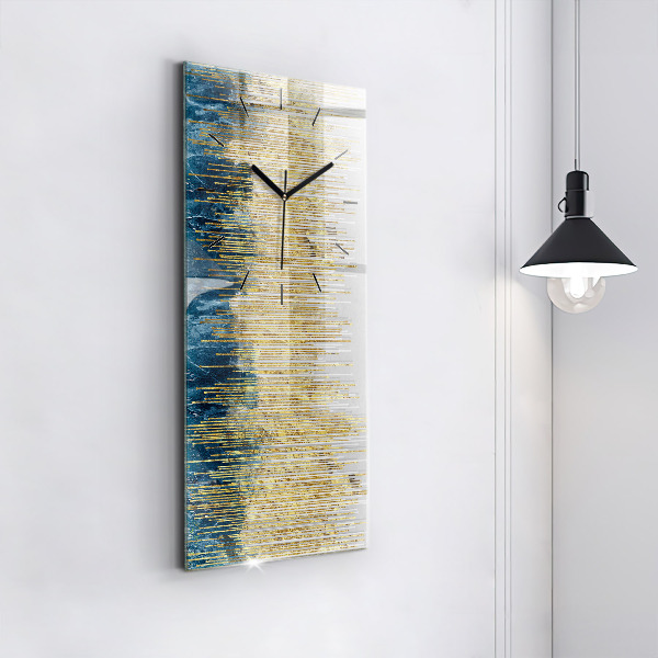 Vertical wall clock Decorative pattern and gold