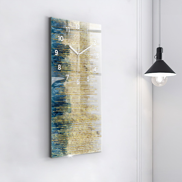 Vertical wall clock Decorative pattern and gold