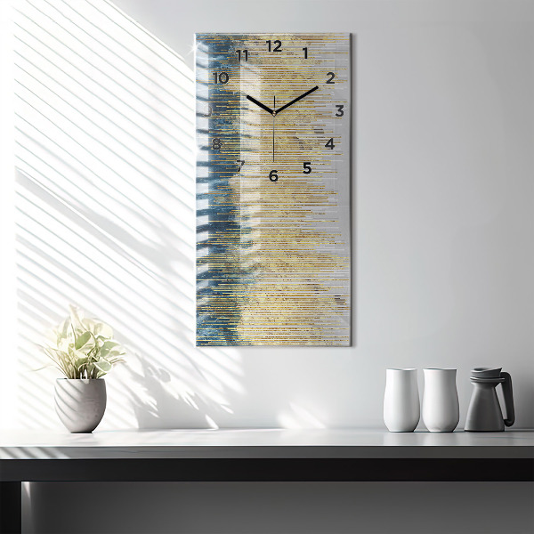 Vertical wall clock Decorative pattern and gold