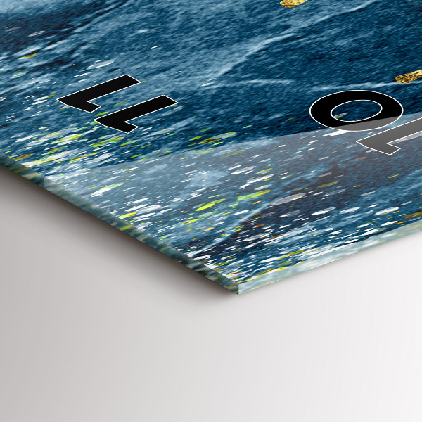 Vertical wall clock Decorative pattern and gold