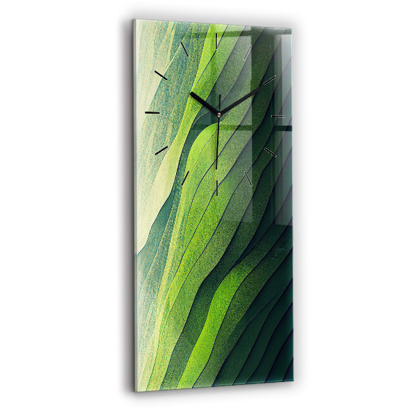 Vertical wall clock Green fields abstract