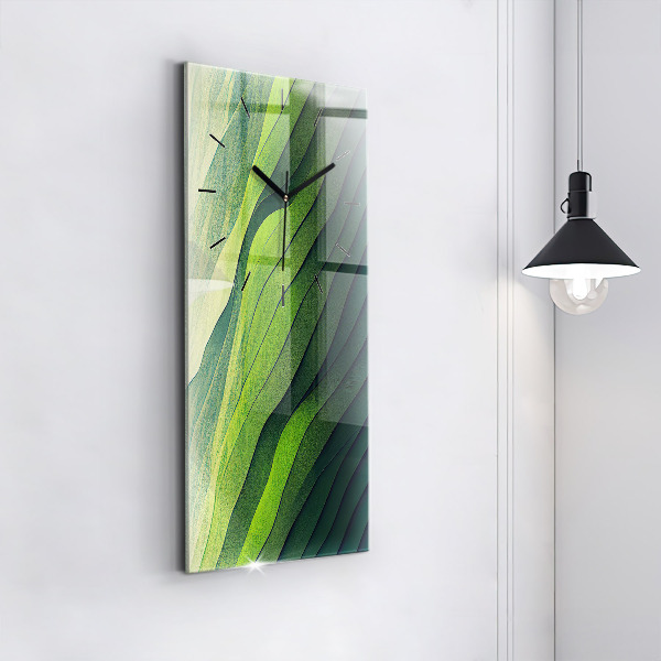 Vertical wall clock Green fields abstract