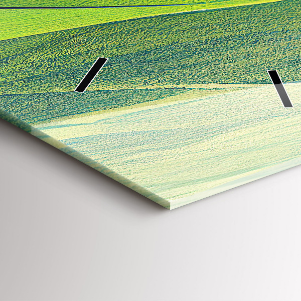 Vertical wall clock Green fields abstract
