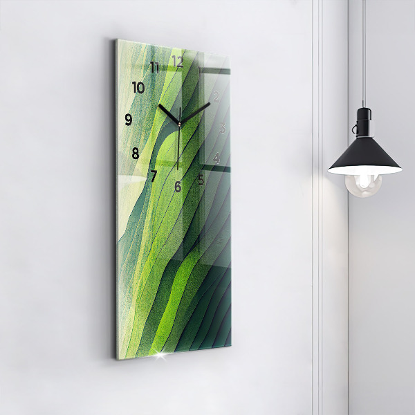 Vertical wall clock Green fields abstract