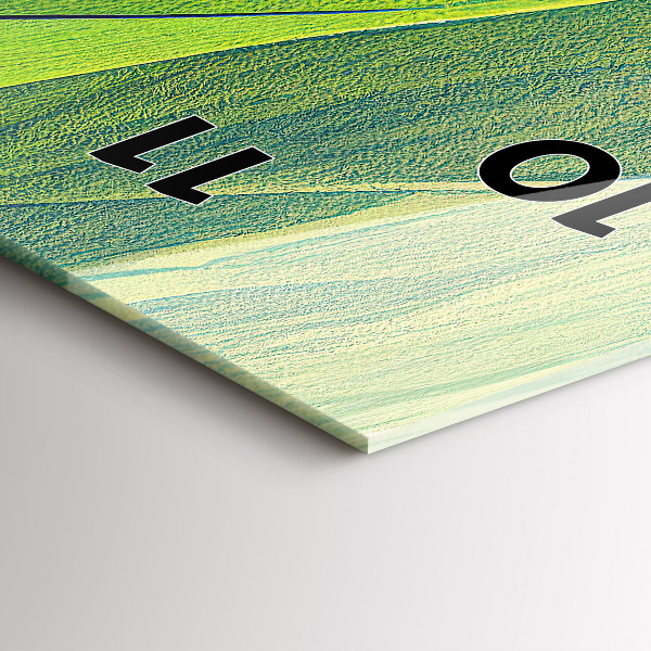 Vertical wall clock Green fields abstract