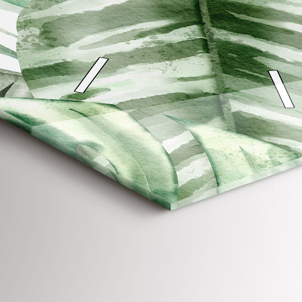 Vertical wall clock Painted plant leaves