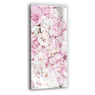 Vertical wall clock Decorative flowers