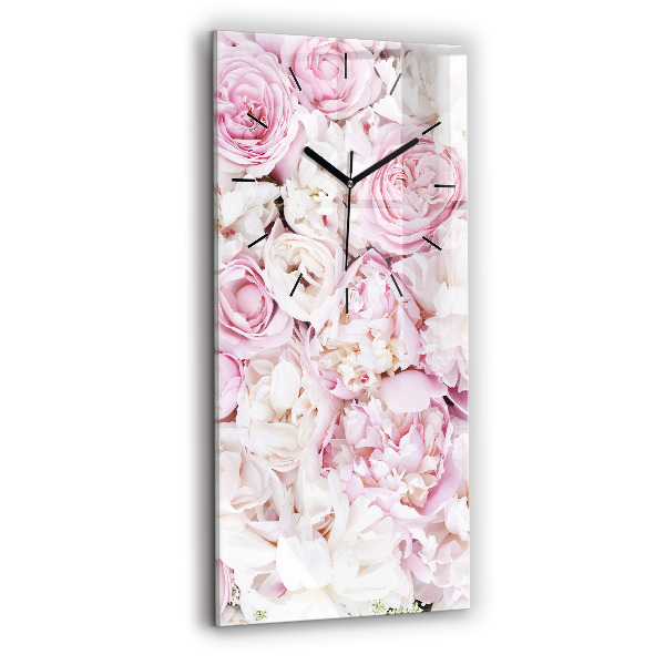 Vertical wall clock Decorative flowers