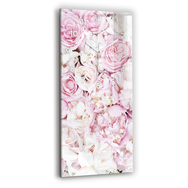 Vertical wall clock Decorative flowers