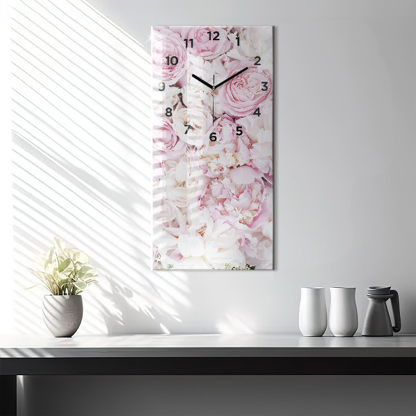 Vertical wall clock Decorative flowers