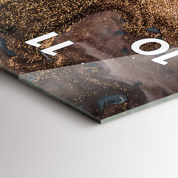 Vertical wall clock Marble gold abstract