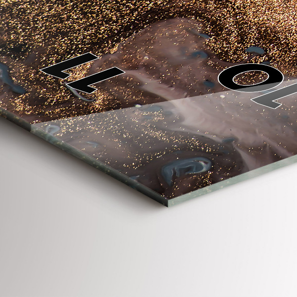 Vertical wall clock Marble gold abstract