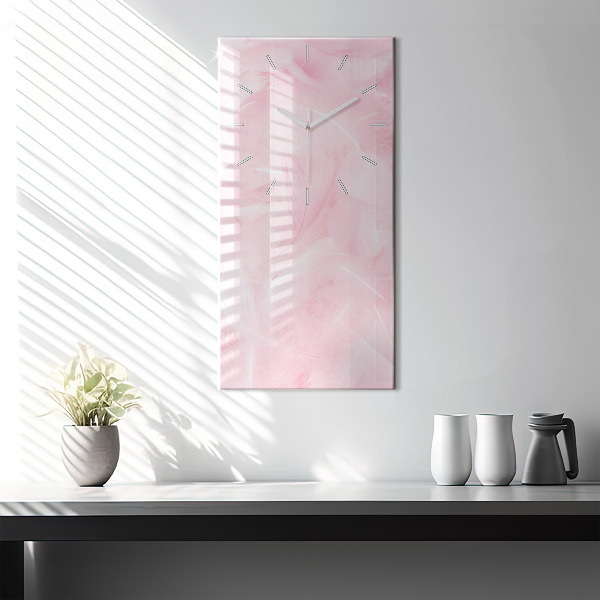 Vertical wall clock Feathers – abstract