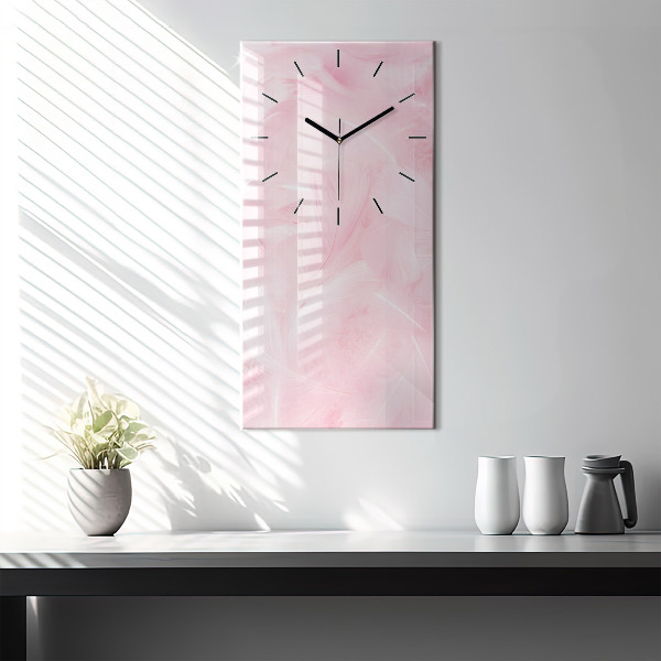 Vertical wall clock Feathers – abstract