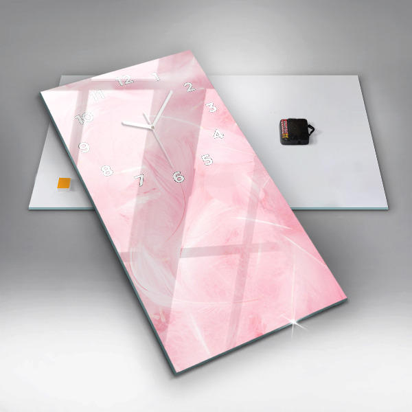 Vertical wall clock Feathers – abstract