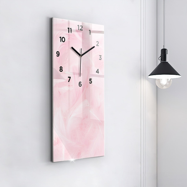 Vertical wall clock Feathers – abstract