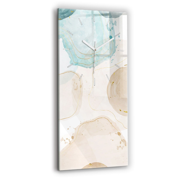 Vertical wall clock Watercolor stains