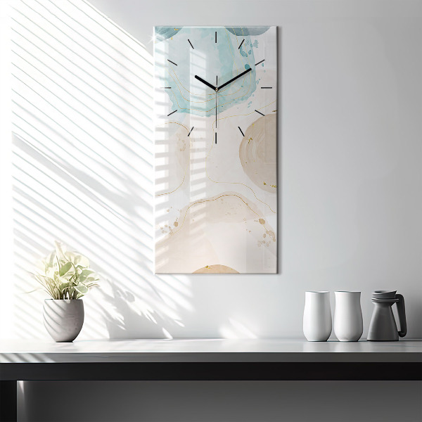 Vertical wall clock Watercolor stains