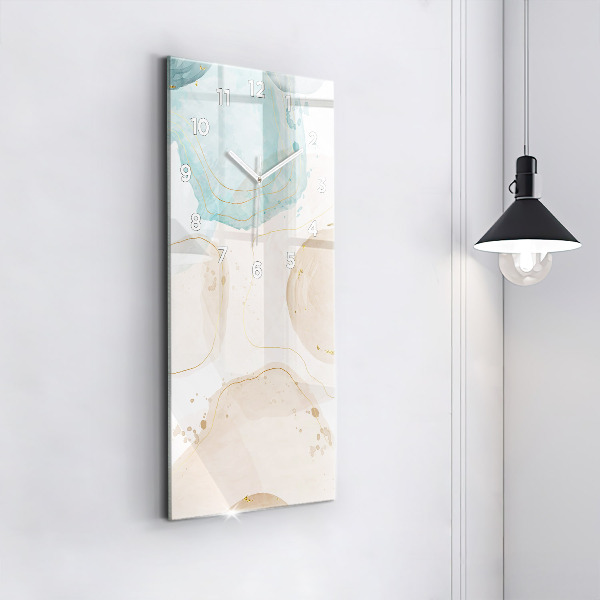 Vertical wall clock Watercolor stains
