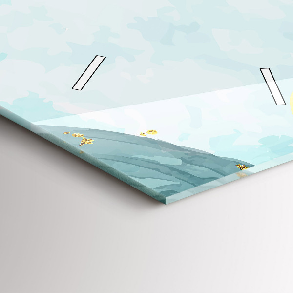 Vertical wall clock Watercolor stains