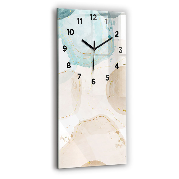 Vertical wall clock Watercolor stains