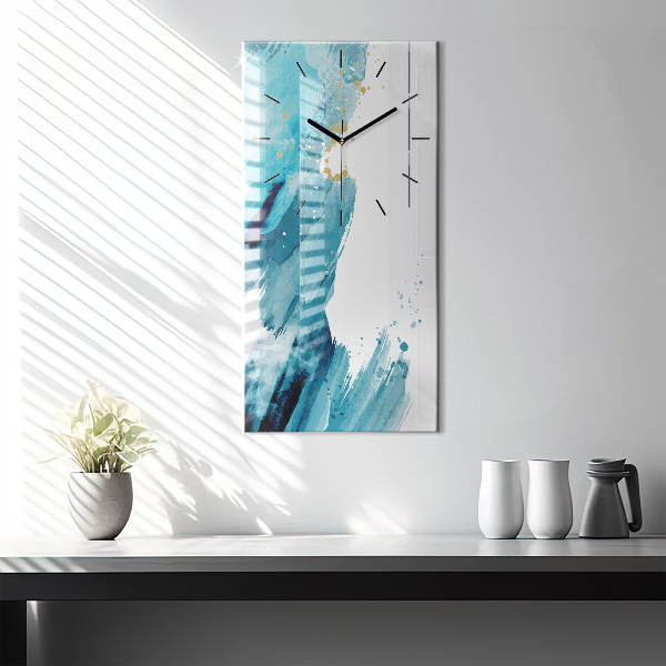 Vertical wall clock Brush strokes