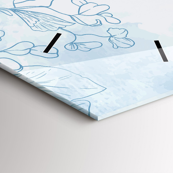 Vertical wall clock Sketch of plants