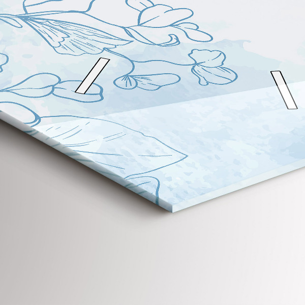 Vertical wall clock Sketch of plants