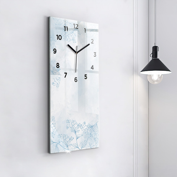 Vertical wall clock Sketch of plants