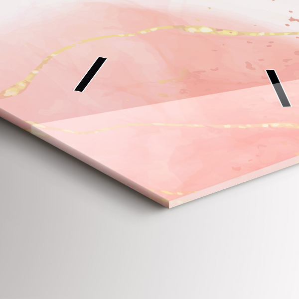 Vertical wall clock Pink marble