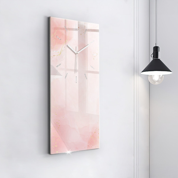 Vertical wall clock Pink marble
