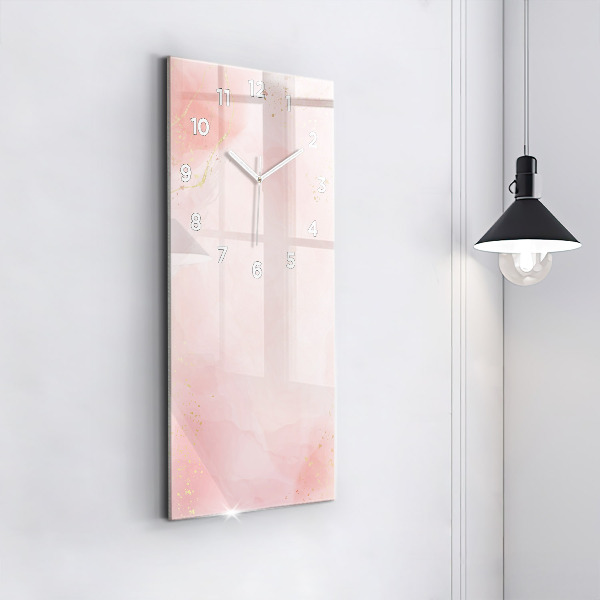 Vertical wall clock Pink marble