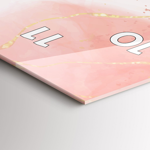 Vertical wall clock Pink marble