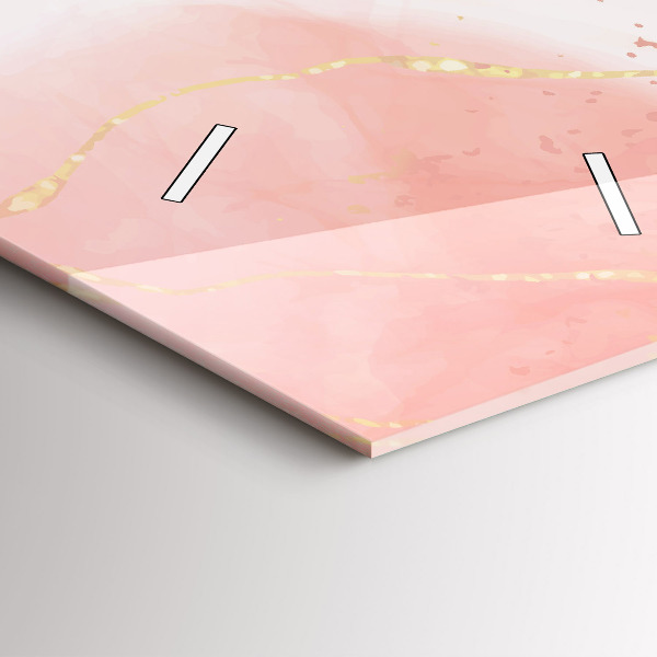 Vertical wall clock Pink marble