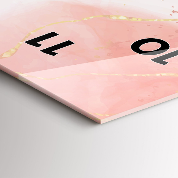 Vertical wall clock Pink marble